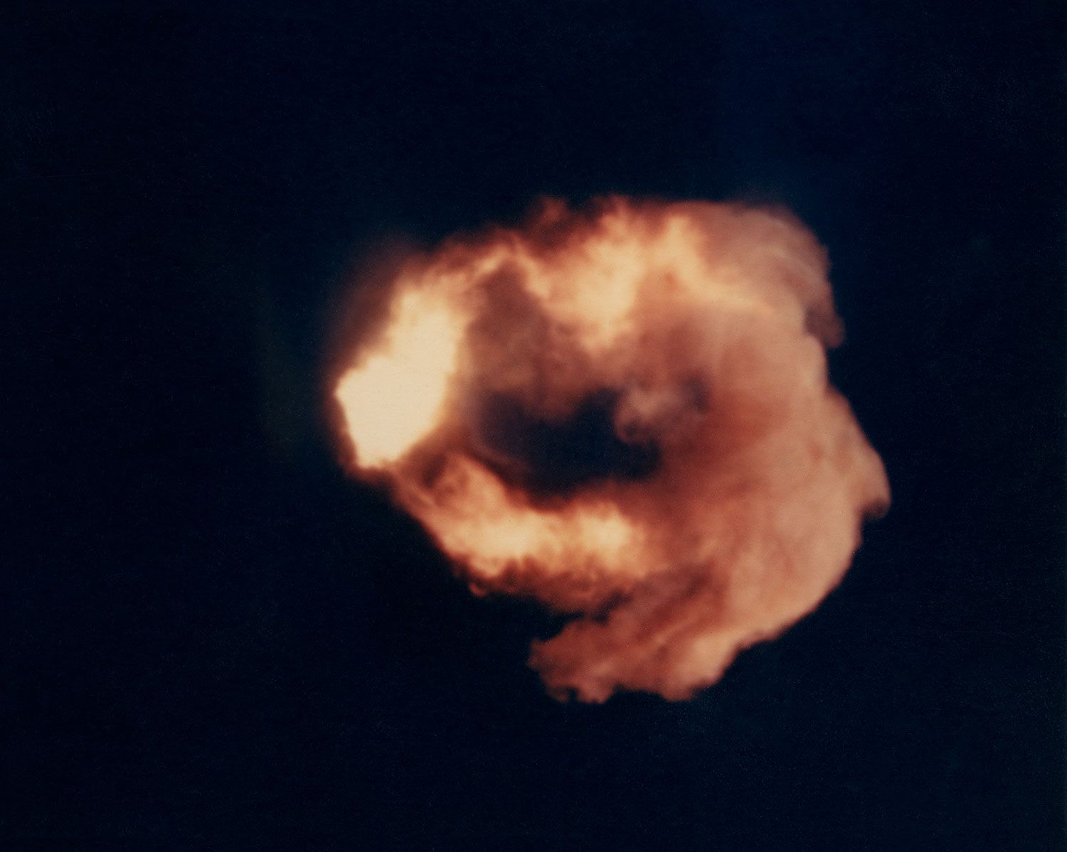 Photograph of nuclear test shot,"Let there be light" exhibition at Strangeplace, Offenbach